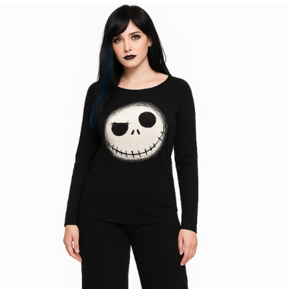 DISNEY The Nightmare Before Christmas Long Sleeve Skellington T-Shirt Jr XL